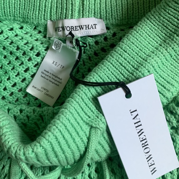 We wore what crochet shorts in mint green - Picture 5 of 9